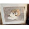 Image 2 : G. Lynch Framed Ram Portrait Drawing