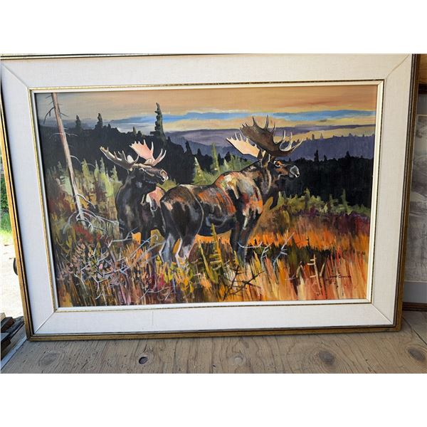 Monty Schuster Moose Oil Painting