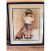 Image 1 : Framed Print Boy in Corner with Dog