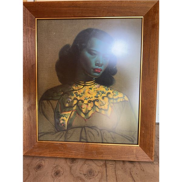 Portrait Print Signed Tretchikoff, Framed