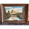Image 1 : E. Almgren Mountain Lake Oil Painting