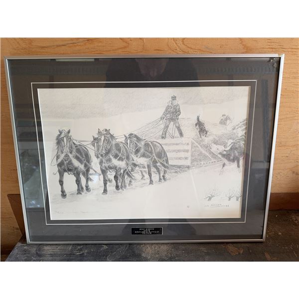 Jim Hauser 1988 Signed Print 'BIND LOST BUFF'