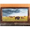 Image 1 : Buffalo Herd Oil Painting by A. Coulter