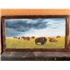 Image 2 : Buffalo Herd Oil Painting by A. Coulter