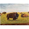 Image 4 : Buffalo Herd Oil Painting by A. Coulter
