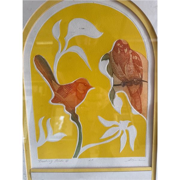 Singing Birds II Framed Print Signed