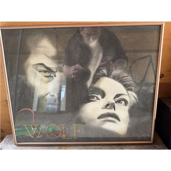 Wolf Artwork Signed and Dated 1994