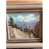 Image 3 : Framed Mountain Landscape Oil Painting
