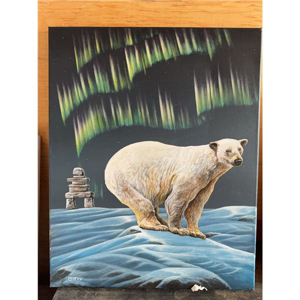 Polar Bear and Aurora by Emckay, 2017