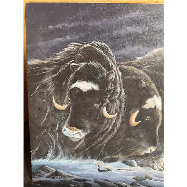 Musk Oxen Painting on Canvas by Ethinger