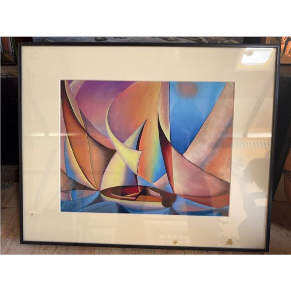 Framed Abstract Sailboat Print