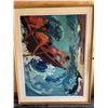 Image 2 : Framed Painting of Three Rowers in Turbulent 