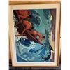 Image 3 : Framed Painting of Three Rowers in Turbulent 