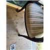 Image 2 : Carved Wood Armchair with Striped Upholstery