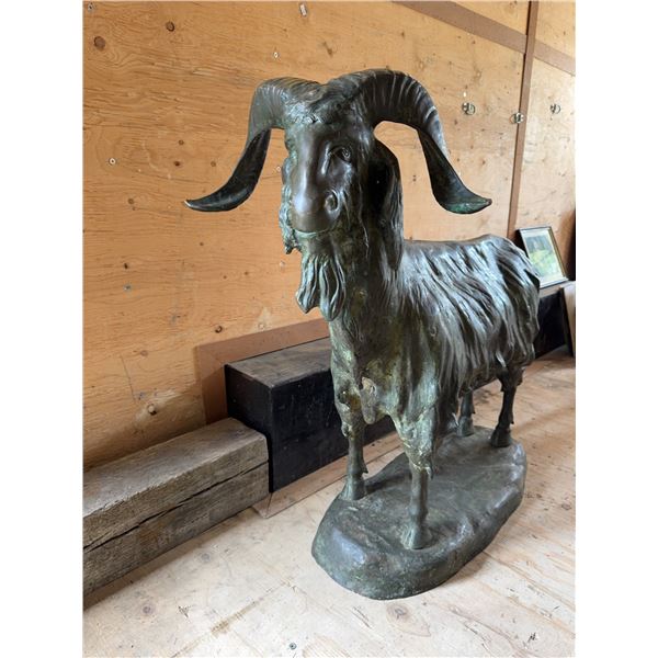 Large Bronze Goat Sculpture