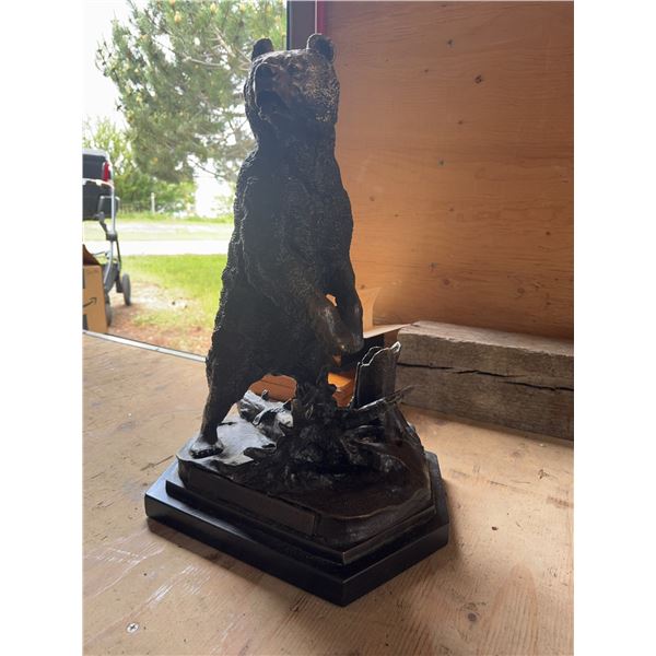 Bronze Bear Sculpture by Medaille E. A. Leno^