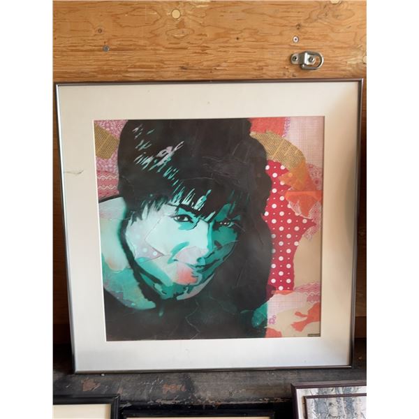 Framed Mixed Media Portrait Artwork