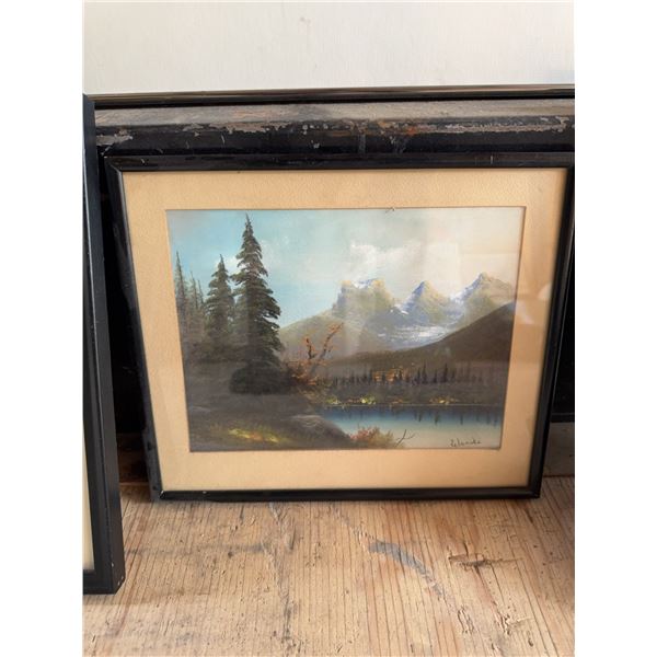 Framed Mountain Landscape Painting