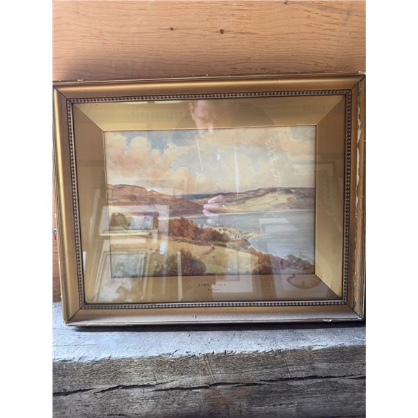 W. Rowe Watercolor Lyme Regis Framed
