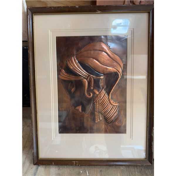 MARI Copper Relief African Woman Portrait