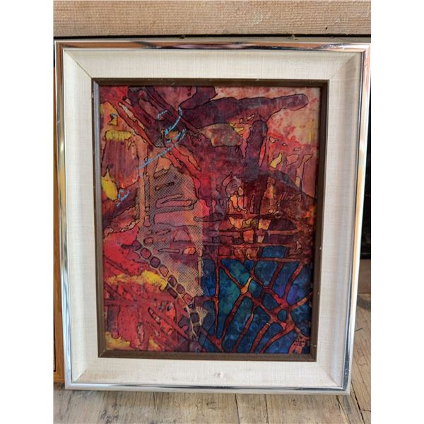 Framed Abstract Mixed Media Artwork