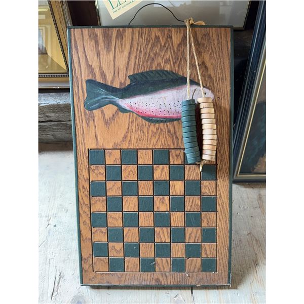 Wooden Fish Wall Mount Checkerboard