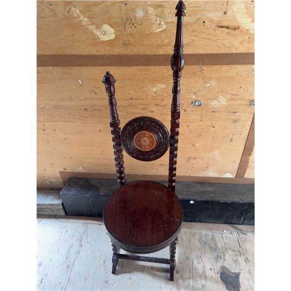 Wooden Chair with Decorative Backrest