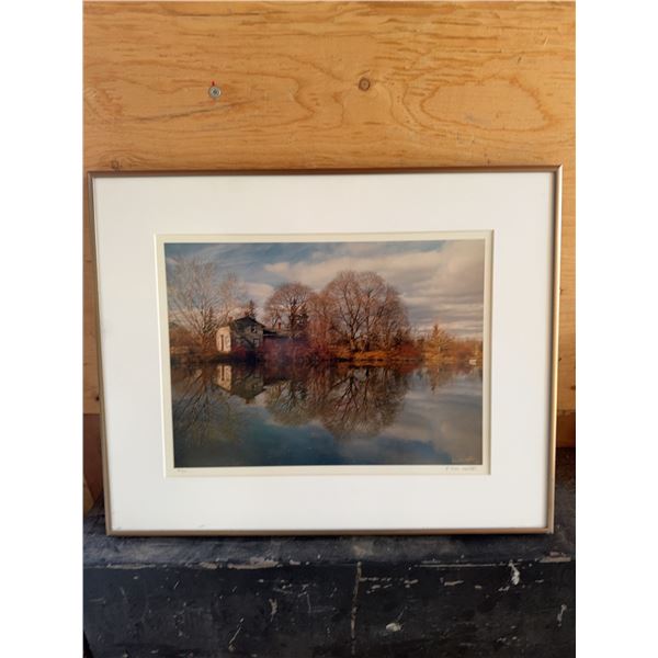 Framed Landscape Photograph with House