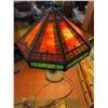 Image 1 : Leaded Glass Table Lamp with Decorative Base