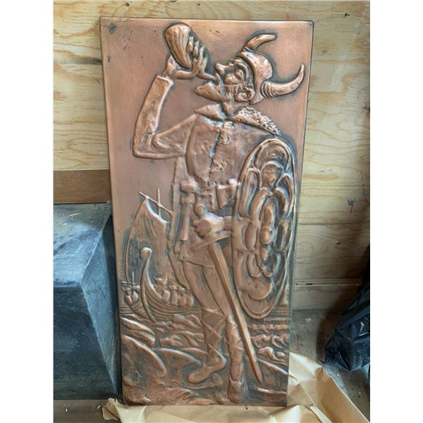 Copper Viking Relief Wall Plaque