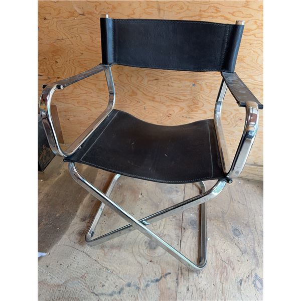 Modern Black and Chrome Director's Chair