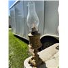 Image 2 : Brass Oil Lamp with Glass Chimney