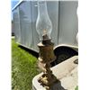 Image 3 : Brass Oil Lamp with Glass Chimney
