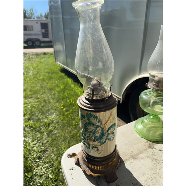 Ceramic Oil Lamp with Floral Relief