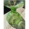 Image 3 : Green Glass Oil Lamp with Brass Burner