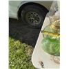 Image 7 : Green Glass Oil Lamp with Brass Burner