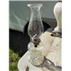 Image 1 : Clear Glass Oil Lamp with Beaded Rim