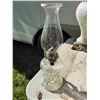 Image 2 : Clear Glass Oil Lamp with Beaded Rim
