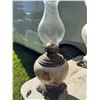 Image 1 : Glass and Metal Oil Lamp with Owl Motif