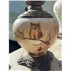 Image 2 : Glass and Metal Oil Lamp with Owl Motif
