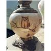 Image 3 : Glass and Metal Oil Lamp with Owl Motif