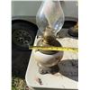 Image 8 : Glass and Metal Oil Lamp with Owl Motif