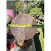 Image 4 : Pink Satin Glass Oil Lamp with Floral Motif