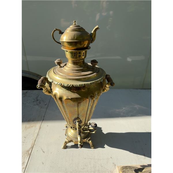 Brass Samovar with Wooden Handles