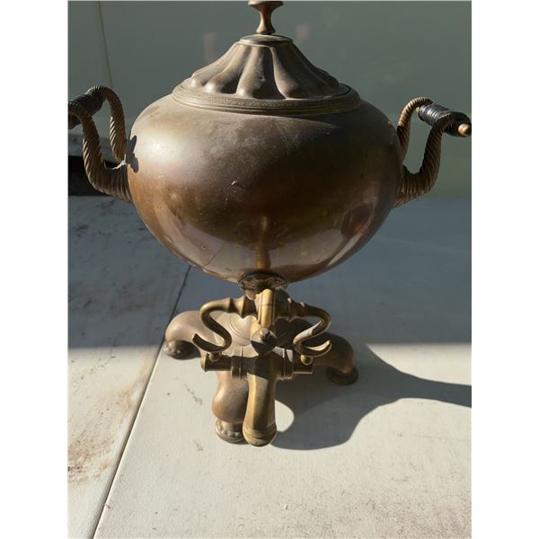 Brass Samovar with Spigot and Ornate Handles