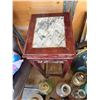 Image 3 : Wooden Stand With Marble Inset Top