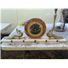 Image 1 : Vintage Art Deco Marble Mantel Clock With Bronze Peacock Figures