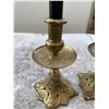 Image 3 : Ornate Brass Candle Holders with Black Taper Candles