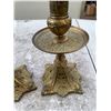 Image 6 : Ornate Brass Candle Holders with Black Taper Candles