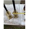 Image 8 : Ornate Brass Candle Holders with Black Taper Candles